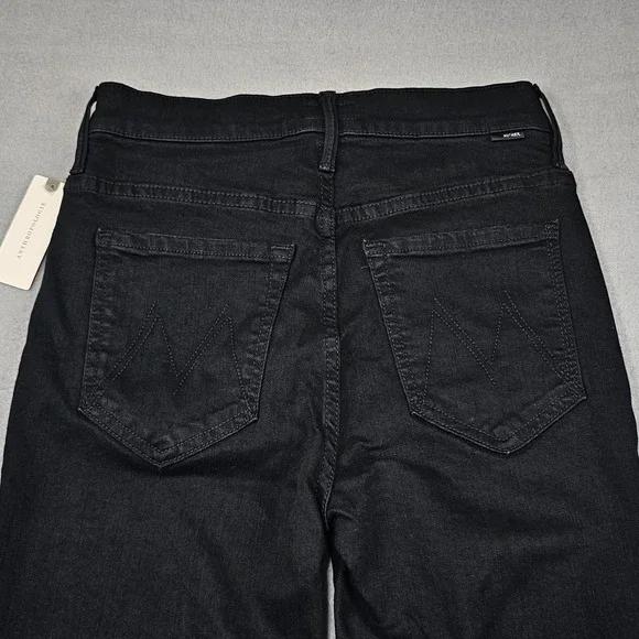 Mother Jeans Women 26 The Insider Step Crop Fray Jeans Not Guilty Black Wash NWT